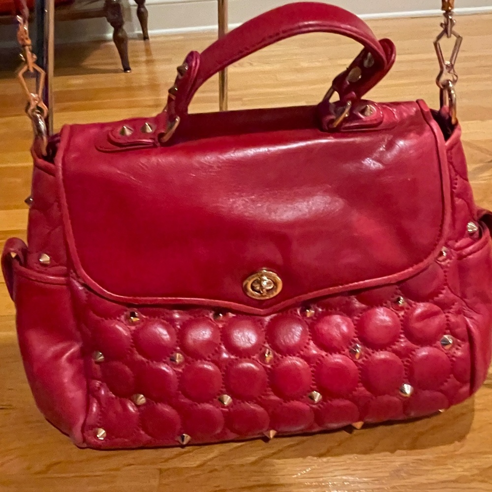 Rebecca Minkoff red leather studded bag